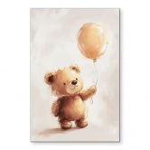 Wandbild Kleiner Teddybär mit Luftballon - Magnusson - Alu-Dibond 