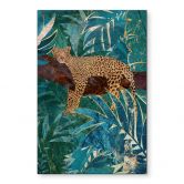 Wandbild Leopard im smaragdgrünen Dschungel - Manovski - Alu-Dibond 