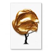 Wandbild Baum mit goldener 3D-Krone - Mielu - Alu-Dibond 