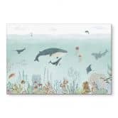 Wandbild Unterwasser-Abenteuer mit Meerestieren - Blau - Oliver Robins - Alu-Dibond 