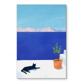 Wandbild Siesta mit Katze am Meer - Rivers - Alu-Dibond 