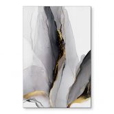 Wanddecoratie Abstracte compositie in goud en grijs - Shelest - Alu-Dibond 