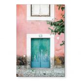 Wandbild Mediterrane Hausfassade in Lissabon - Zwart - Alu-Dibond 