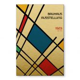 Wandbild mit Goldreffekt Retro Bauhaus Ausstellung 1923 - Retrodrome - Alu-Dibond 