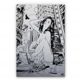 Alu-Dibond-Silbereffekt - Drawstore - Desaster PinUp Plane Crash 
