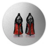 Alu-Dibond mit Silbereffekt High Heels - Rund 