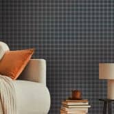 geruit vliesbehang in retro look bruin grijs - modern geruit behang - vintage patroon behang 