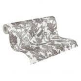 Architects Paper Vliestapete Floral Impression Blumentapete floral grau, weiß 