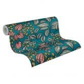 Architects Paper Vliestapete Floral Impression Blumentapete floral blau, gelb, rot, schwarz, weiß 