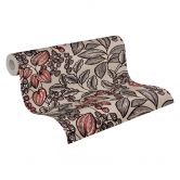 Architects Paper Vliestapete Floral Impression Blumentapete floral braun, grau, rot, schwarz, beige 
