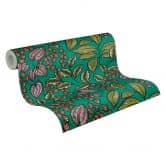 Architects Paper Vliestapete Floral Impression Blumentapete floral grün, rot, lila, schwarz, grau 