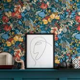 Architects Paper Vliestapete Floral Impression Blumentapete floral bunt, blau, orange, beige, gelb 