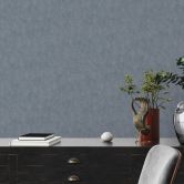 Glossy blue plain wallpaper - non-woven fabric-look wallpaper  