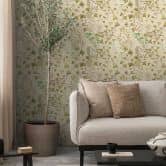Blätter-Tapete Ginkgo Natur Creme – Vliestapete mit sanften Grüntönen – Modern & Elegant 