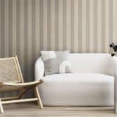 Stripe behang beige grijs - klassiek Vliesbehang met strepen - mat & tijdloos 