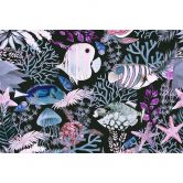 Livingwalls Fototapete ARTist Underwater mit Fischen und Korallen blau, rosa, schwarz 