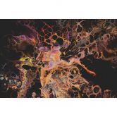 Livingwalls Fototapete ARTist Acryl abstrakte Kunst orange, rosa, schwarz 