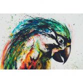 Livingwalls Fototapete ARTist Parrot mit Papagei blau, gelb, grau, grün, rot, schwarz 