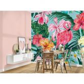 Livingwalls Fotobehang Designwalls Flamingo Art 