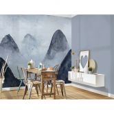 Livingwalls Fototapete Designwalls Misty Rocks Berge 