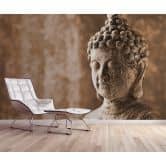 non-woven wallpaper AsianCulture Buddha photo wallpaper Designwalls in brown and grey  