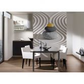 Yellow and grey non-woven wallpaper Designwalls Hot Stone Spa stone look beach wallpaper 