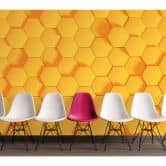 orange non-woven wallpaper Designwalls Honeycomb  