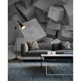 Livingwalls Fototapete Designwalls Concrete Blocks in 3D Optik 
