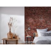 non-woven tapet Designwalls i brun og rød BrickRed  