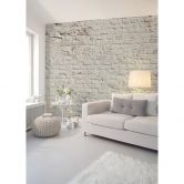 Livingwalls Fototapete Designwalls Brick White in Steinoptik 