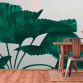 Fototapete Pflanzen TropicalLeaves in grau grün - Vliestapete Designwalls 2 - 2,55 x 3,5 m 