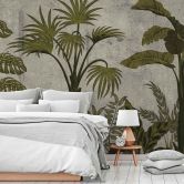 Fototapete Gemälde JungleConcret1 in grau grün - Vliestapete Designwalls 2 - 2,55 x 3,5 m 