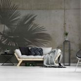 Fototapete Holztapeten ShadeOfPalm2 in grau grün - Vliestapete Designwalls 2 - 2,55 x 3,5 m 