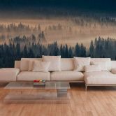 Fototapete Gemälde ForestInFog in blau beige - Vliestapete Designwalls 2 - 2,55 x 3,5 m 