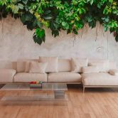 Fototapete Blumen PlantOnWall in grau creme - Vliestapete Designwalls 2 - 2,55 x 3,5 m 
