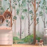 Fototapete Blumen Forest in grau braun - Vliestapete Designwalls 2 - 2,55 x 3,5 m 