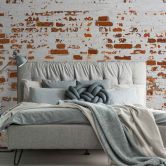 Fototapete Backste IndustrialWall weiß orange - Vliestapete Designwalls 2 - 2,55 x 3,5 m 