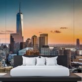 tapet arkitektur ManhattanSkyli blågrå - non-woven tapet Designwalls 2 - 2,55 x 3,5 m 