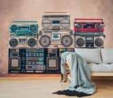Fototapete Lifestyle Ghettoblaster beige schwarz - Vliestapete Designwalls 2 - 2,55 x 3,5 m 