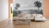 Fototapete Gemälde JungleVintage2 in grau schwarz - Vliestapete Designwalls 2 - 2,55 x 3,5 m 