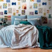 Papier peint avec motifs artistiques abstraits multicolores - papier peint intissé design galerie - papier peint moderne 
