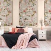 Vintage-Fototapete mit Blumendesign - Vliestapete 3D-Paneele - Elegante Wohnzimmer Tapete 