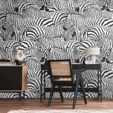 Zebra behang zwart wit - vliesbehang met dierenprint voor woonkamer & slaapkamer 