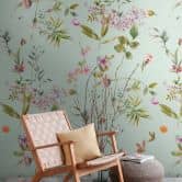 Mint green floral wallpaper 