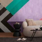 Fototapete Geometrische Muster Bunt - Vliestapete für modernes Wohnzimmer & Büro 