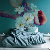 Livingwalls Blumentapete Metropolitan Stories THE WALL Vliestapete floral blau, lila 