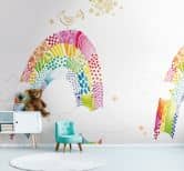 børnehavetapet farverigt hvidt - non-woven tapet kunst til børn Livingwalls - mat og glat 
