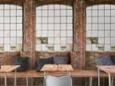 Fototapete Steinwand braun creme - Vliestapete Industrial Livingwalls - matt und glatt 