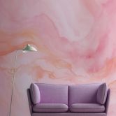 Marble wallpaper pink apricot - non-woven wallpaper 3,75 m x 2,50 m abstract soft 