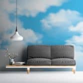 Sky wallpaper clouds blue white - non-woven wallpaper 3,75 m x 2,50 m friendly bright 